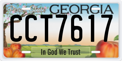 GA license plate CCT7617