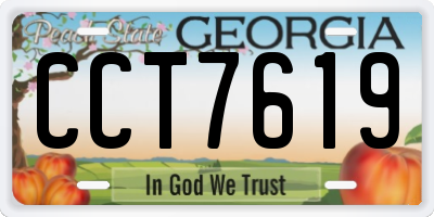GA license plate CCT7619