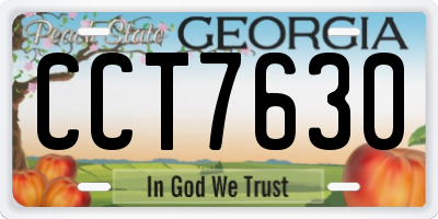 GA license plate CCT7630