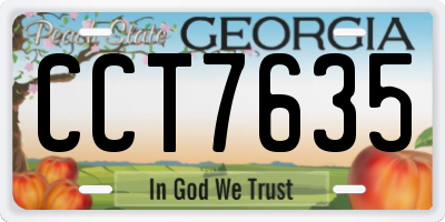 GA license plate CCT7635