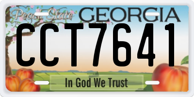 GA license plate CCT7641