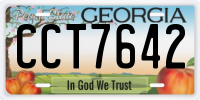 GA license plate CCT7642