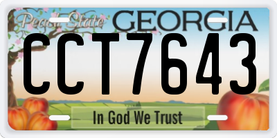 GA license plate CCT7643