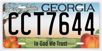 GA license plate CCT7644