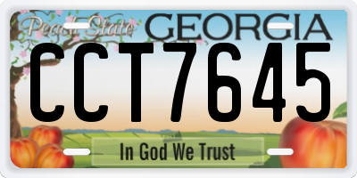 GA license plate CCT7645