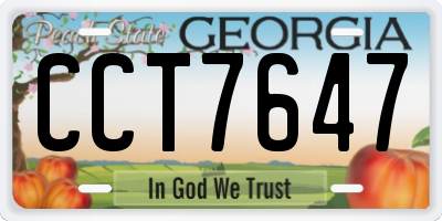 GA license plate CCT7647