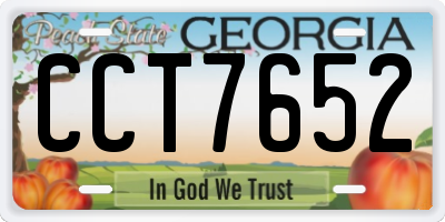 GA license plate CCT7652