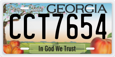 GA license plate CCT7654