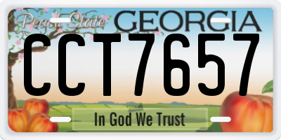 GA license plate CCT7657