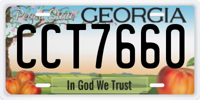 GA license plate CCT7660