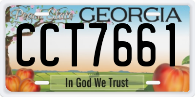 GA license plate CCT7661