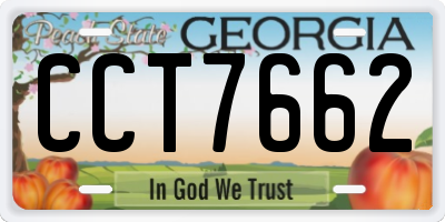 GA license plate CCT7662