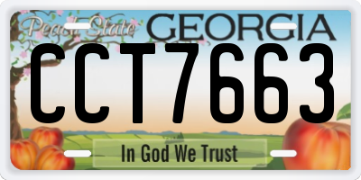 GA license plate CCT7663