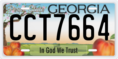 GA license plate CCT7664
