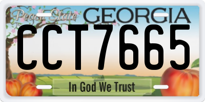 GA license plate CCT7665