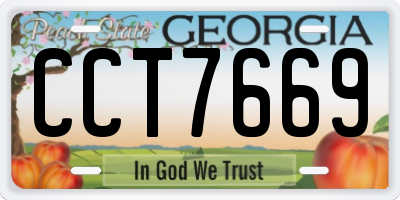 GA license plate CCT7669