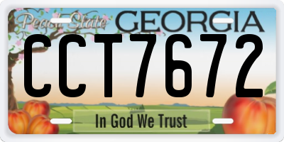 GA license plate CCT7672