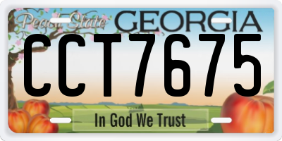 GA license plate CCT7675