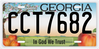 GA license plate CCT7682