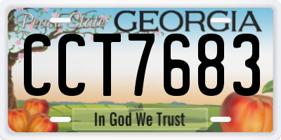 GA license plate CCT7683