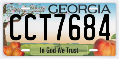 GA license plate CCT7684