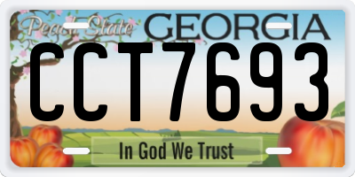 GA license plate CCT7693