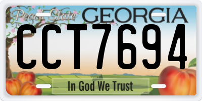 GA license plate CCT7694