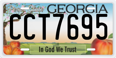 GA license plate CCT7695