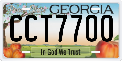 GA license plate CCT7700