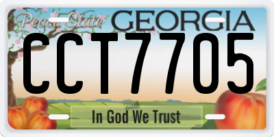 GA license plate CCT7705