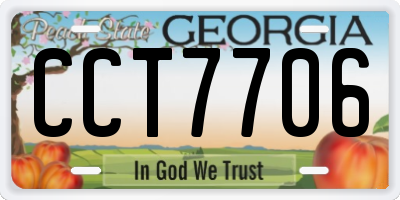 GA license plate CCT7706