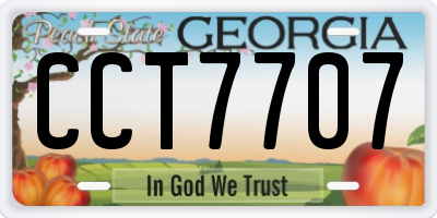 GA license plate CCT7707