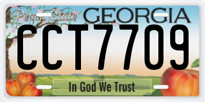 GA license plate CCT7709