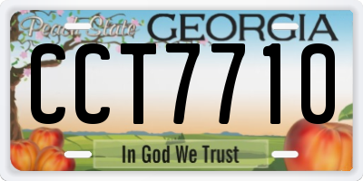 GA license plate CCT7710