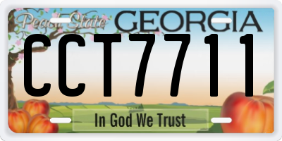 GA license plate CCT7711