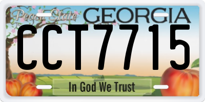 GA license plate CCT7715