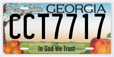 GA license plate CCT7717