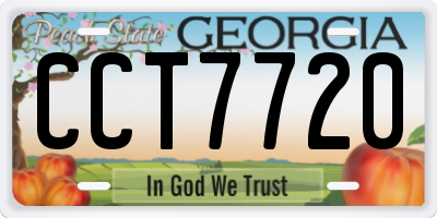 GA license plate CCT7720