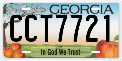 GA license plate CCT7721
