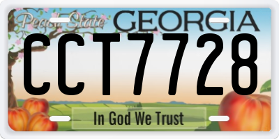 GA license plate CCT7728