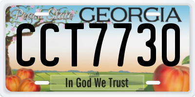 GA license plate CCT7730