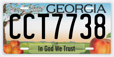 GA license plate CCT7738