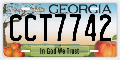 GA license plate CCT7742