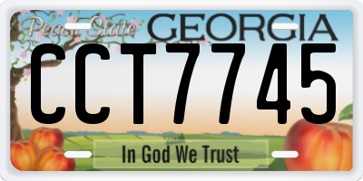 GA license plate CCT7745