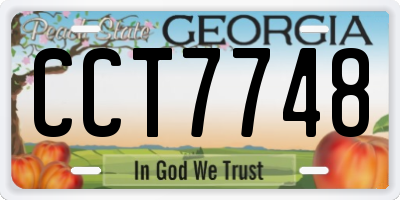 GA license plate CCT7748