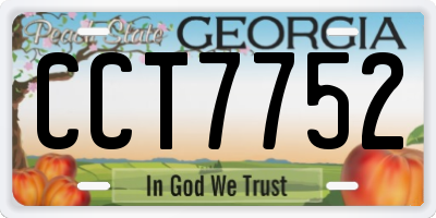 GA license plate CCT7752