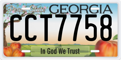GA license plate CCT7758