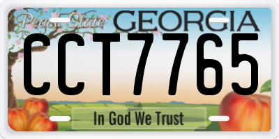 GA license plate CCT7765