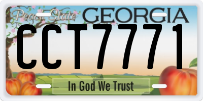 GA license plate CCT7771