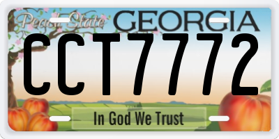 GA license plate CCT7772